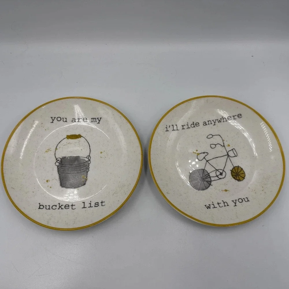 Romance for two Dessert Plates Pela Studio Bucket List/Ride With You